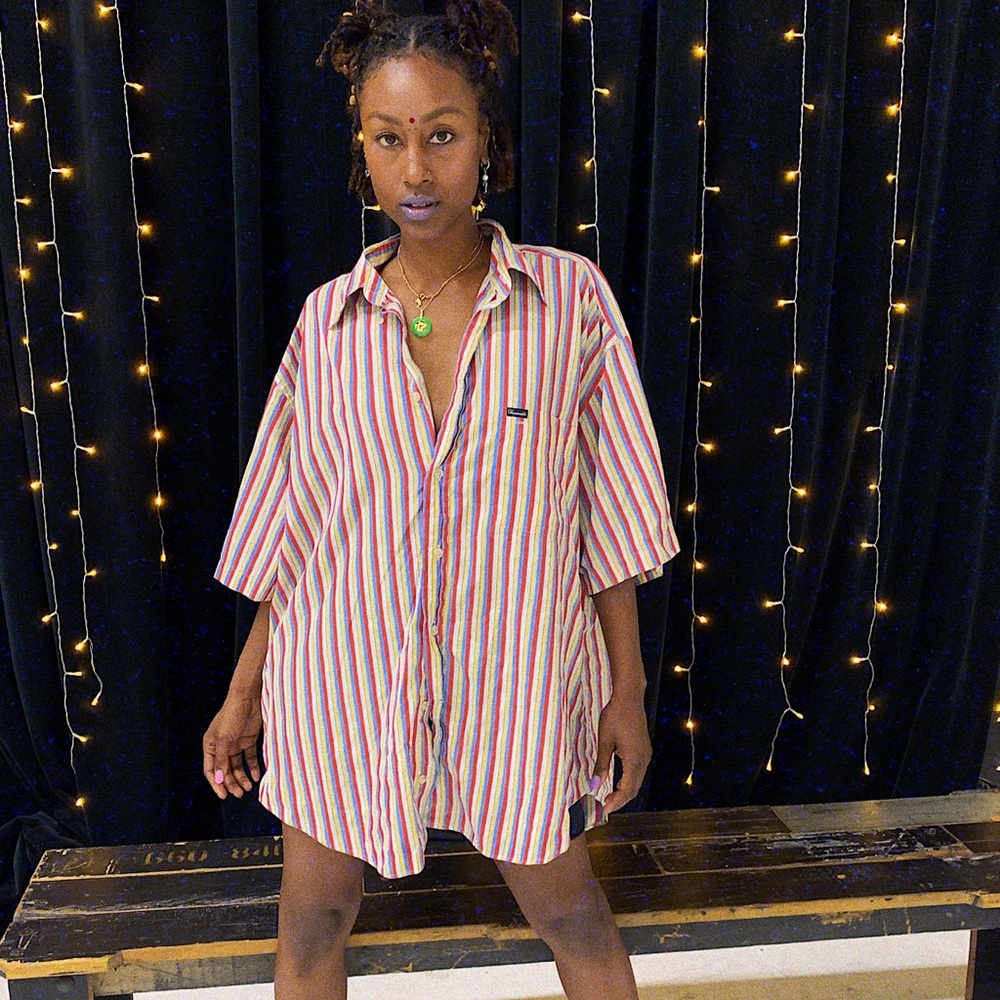 Striped button up